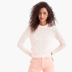 Pretty in Pink Pointelle Cotton Sweater